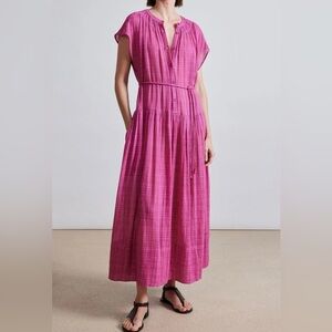 Apiece Apart Forte Maxi Dress Size Small Raspberry Pink